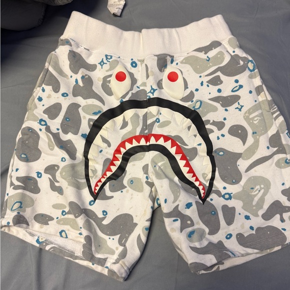 Bape space camo shark sweat shorts